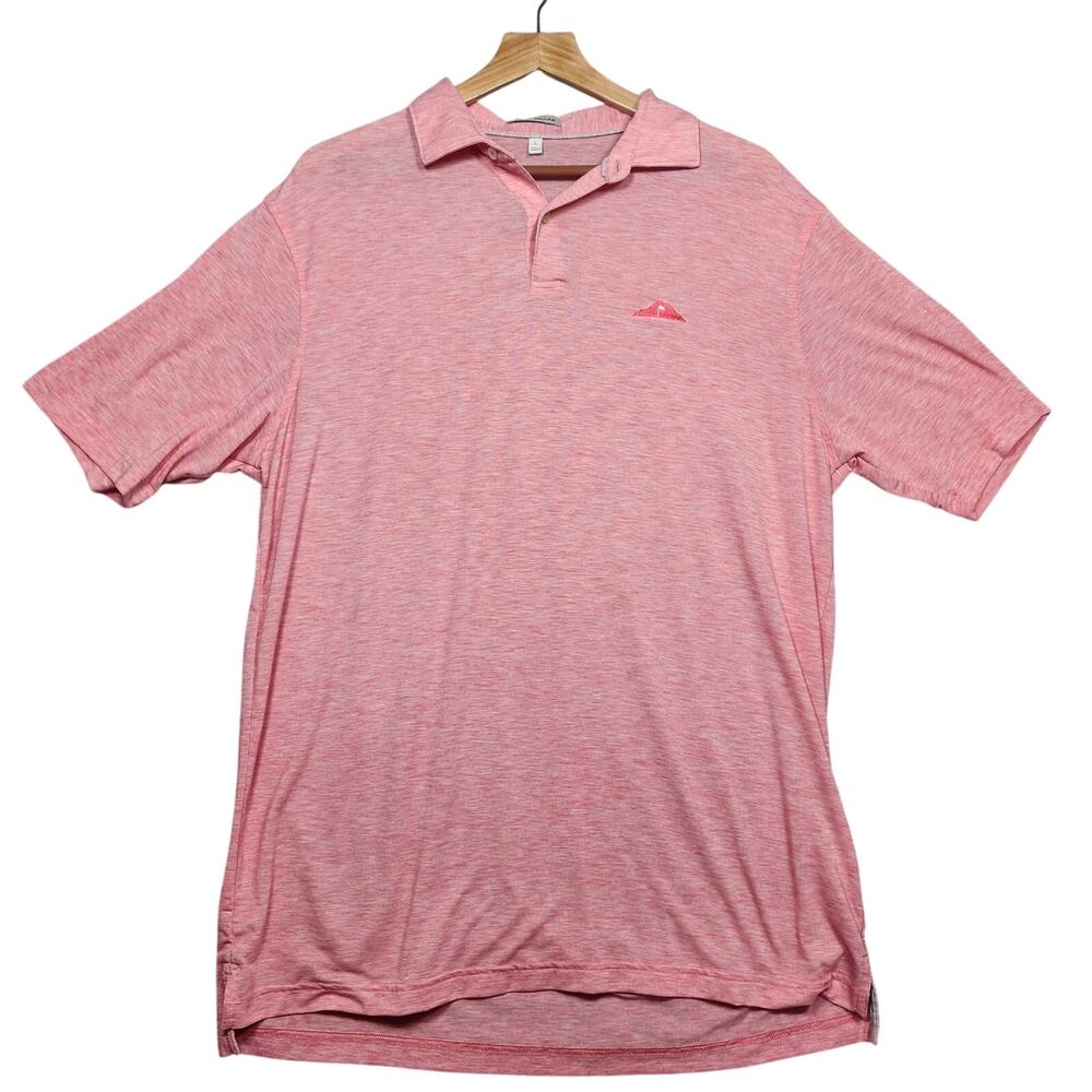Men's Pink Heathered Peter Millar Polo Shirt Size Large